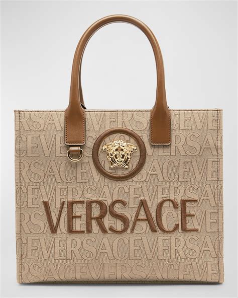 Versace Small La Medusa Canvas Tote Bag 